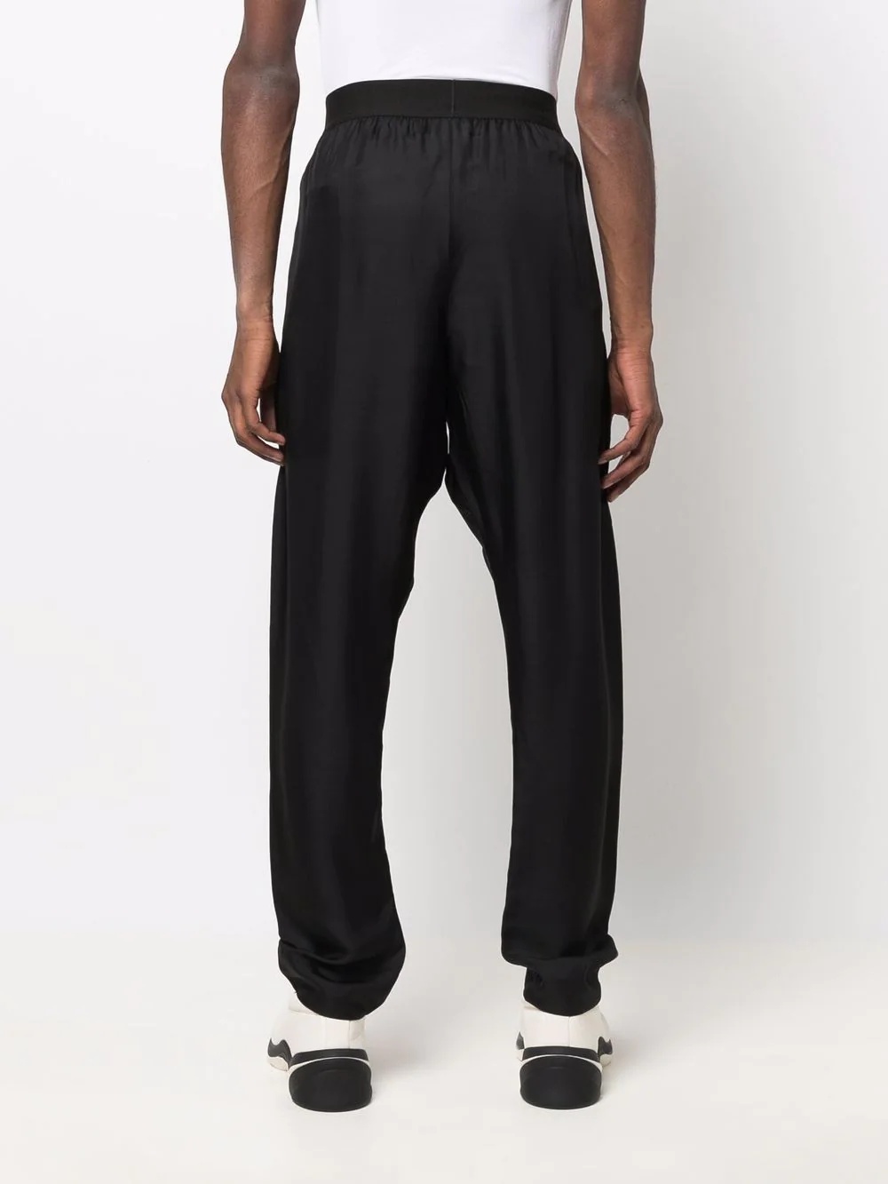 logo-waist drop-crotch trousers - 4