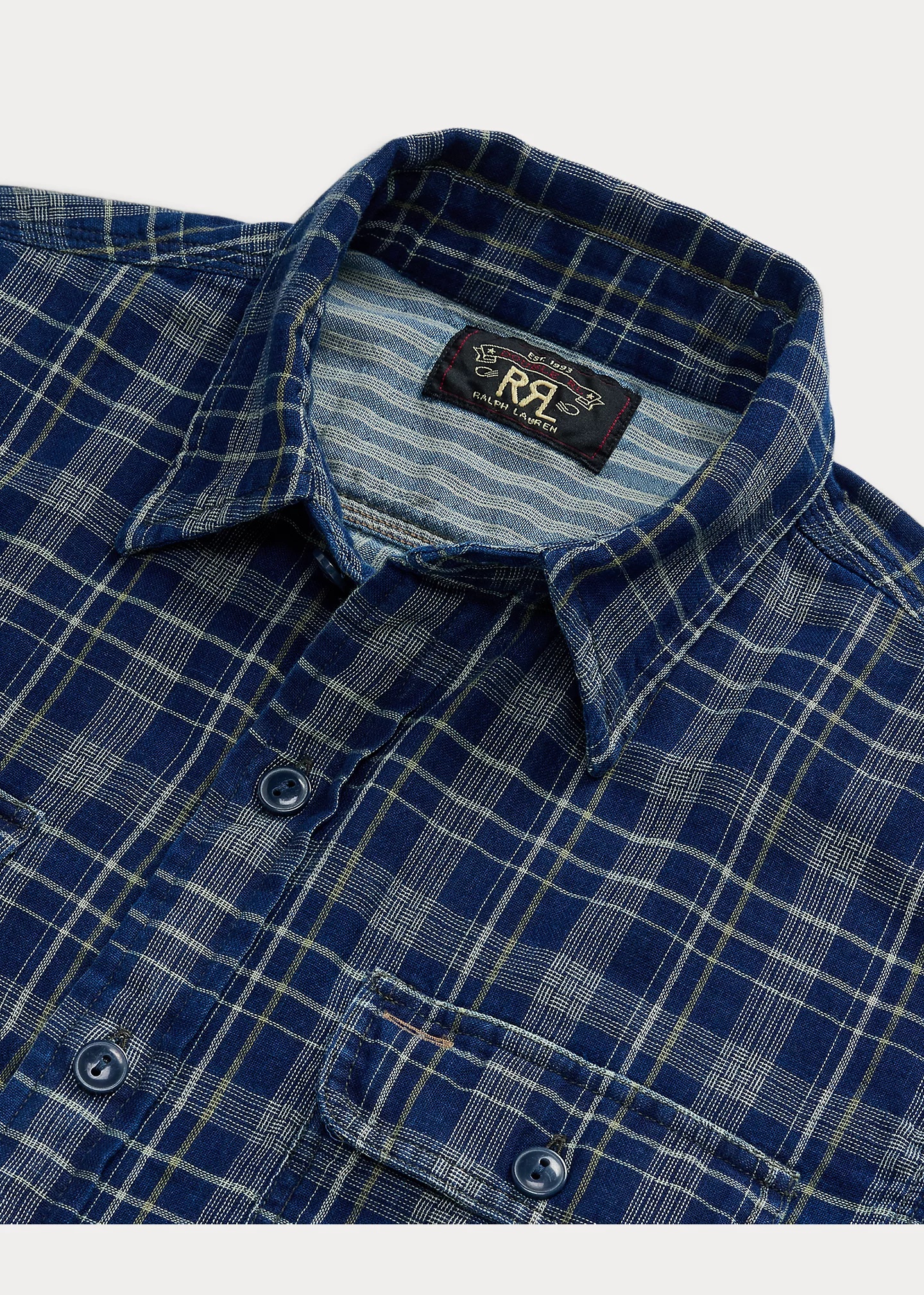 Indigo Plaid Double-Faced Workshirt - 3