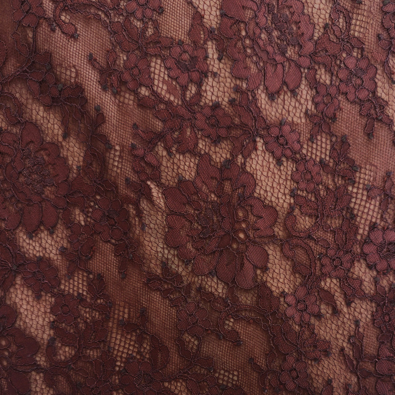 Brown Floral Lace Midi Skirt 5