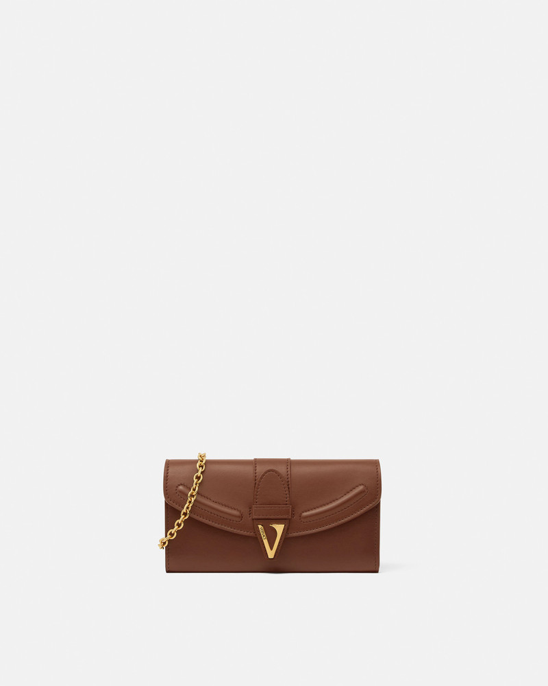 V Leather Wallet On Chain 1