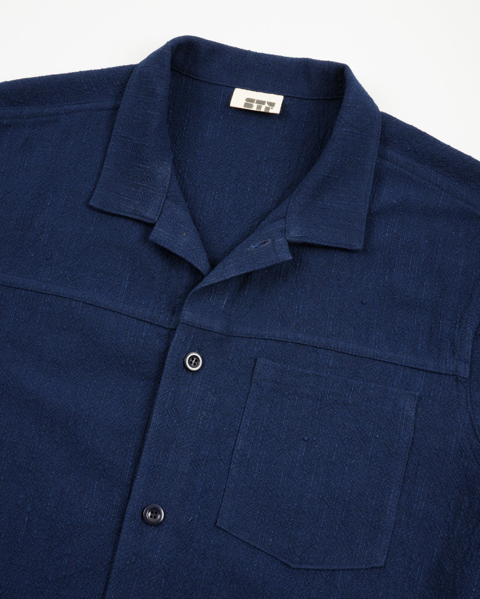 STF JAPANESE 8.5OZ SLUB COTTON SHORT SLEEVE SHIRT - INDIGO - 6