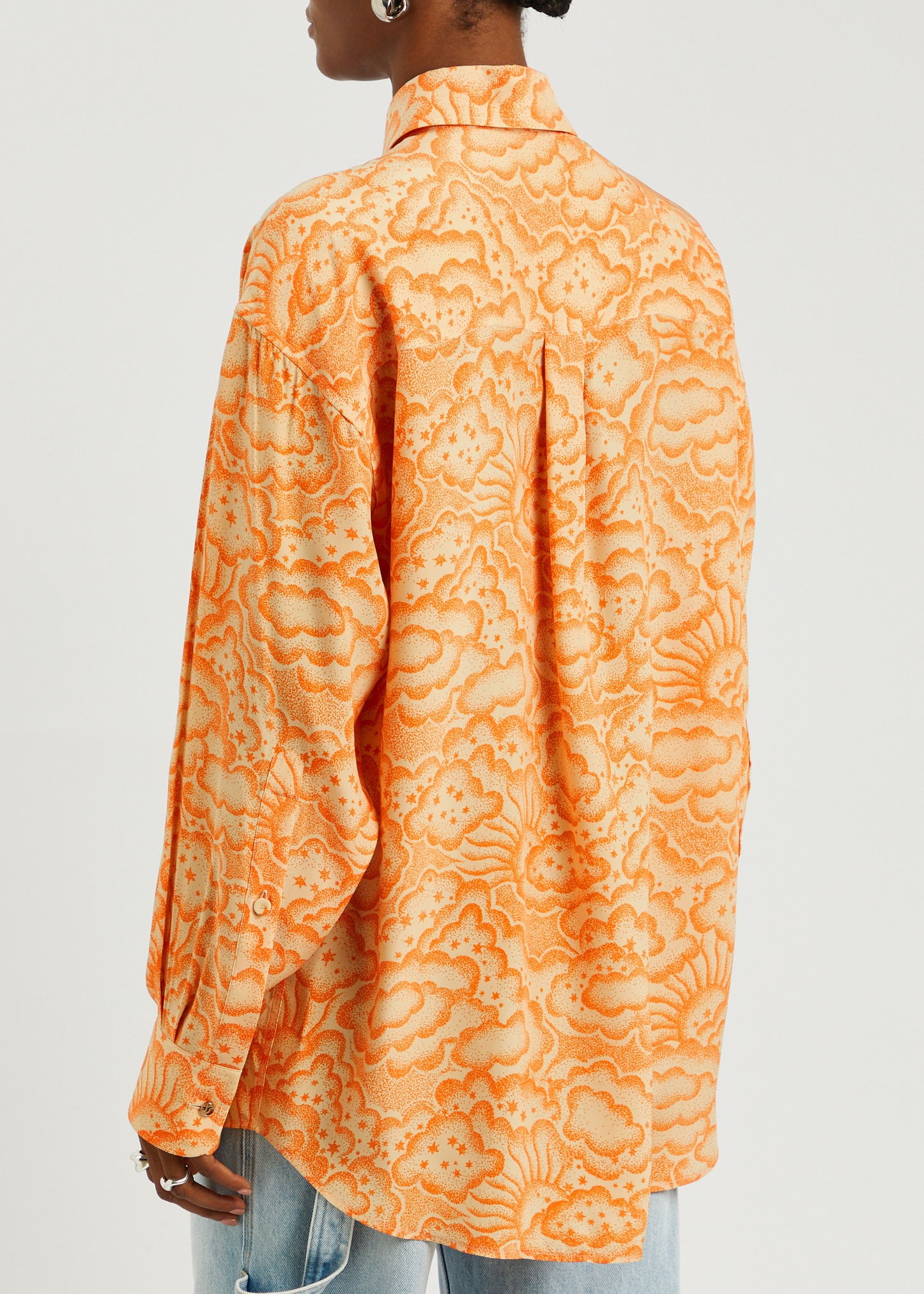 Cloud-print silk shirt - 3
