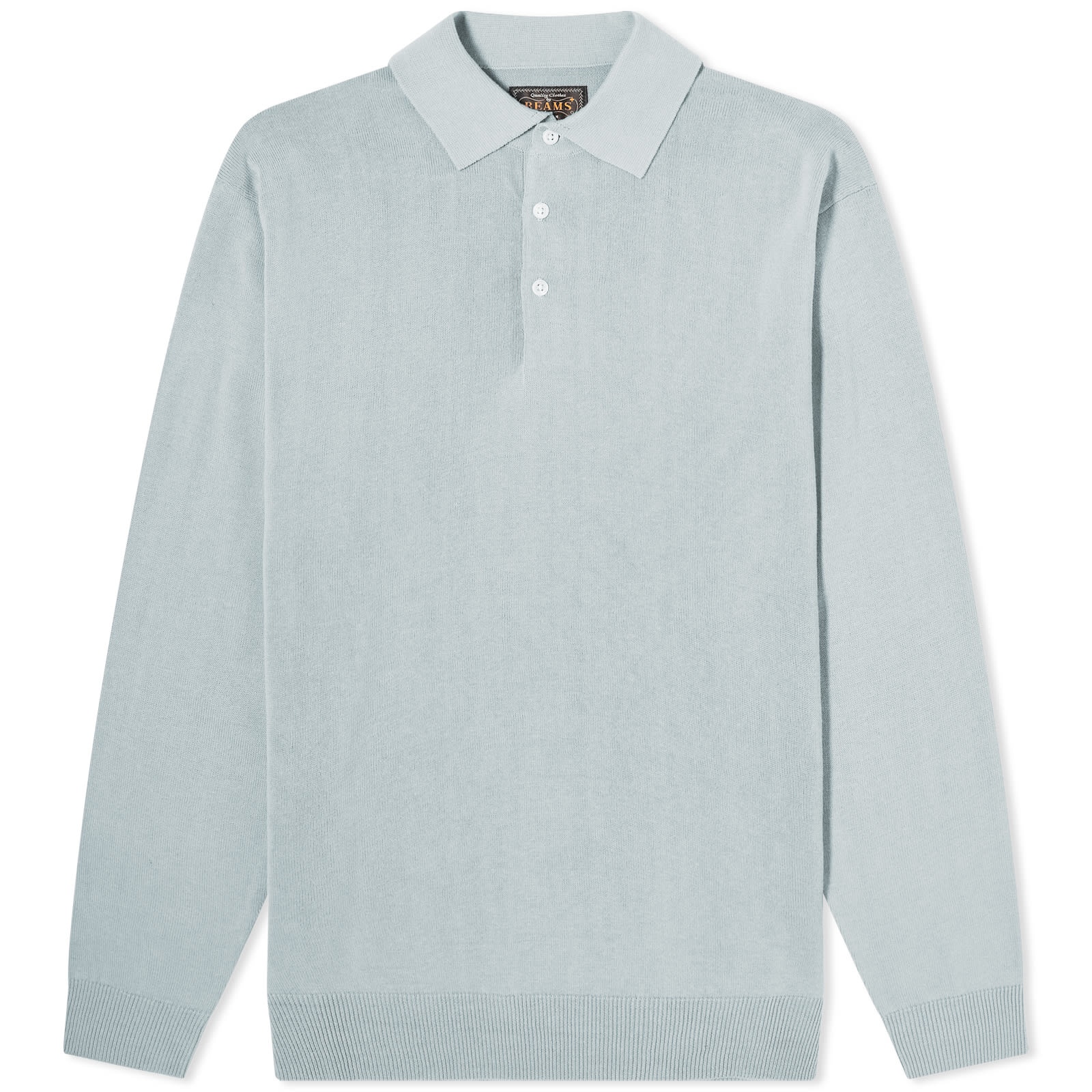 Beams Plus 12g Knit Long Sleeve Polo - 1