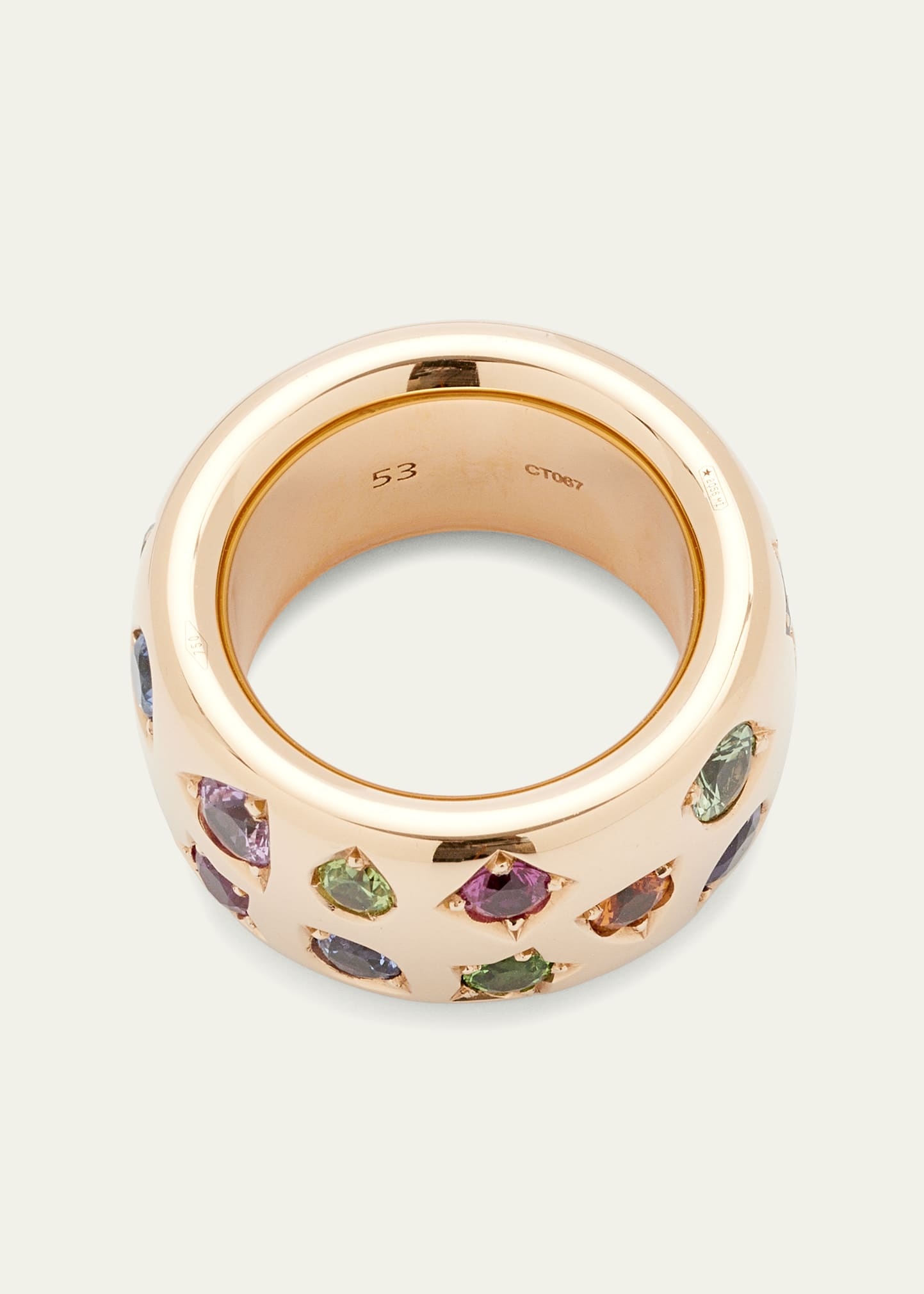 Iconica Maxi 18K Rose Gold Ring with Multicolor Gemstones - 4