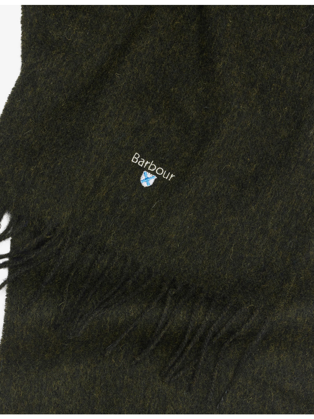 Plain Logo-Embroidered Lambswool Scarf - 3