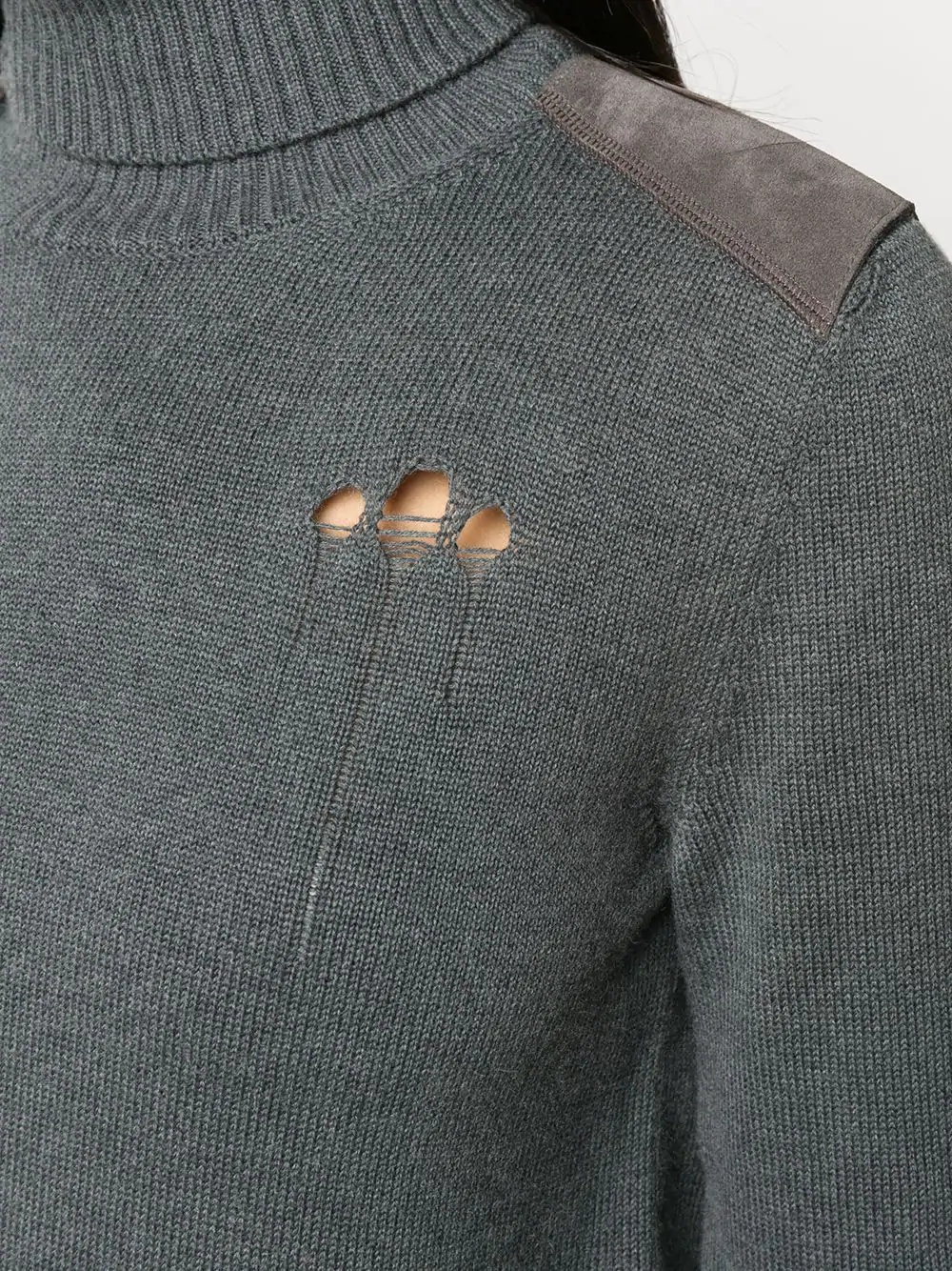 distressed cashmere jumper - 5