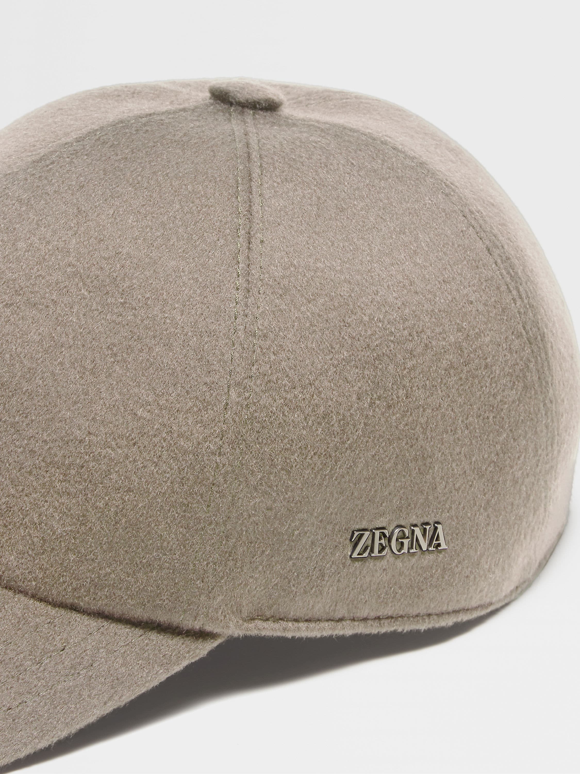 Zegna logo-plaque cashmere cap - Brown