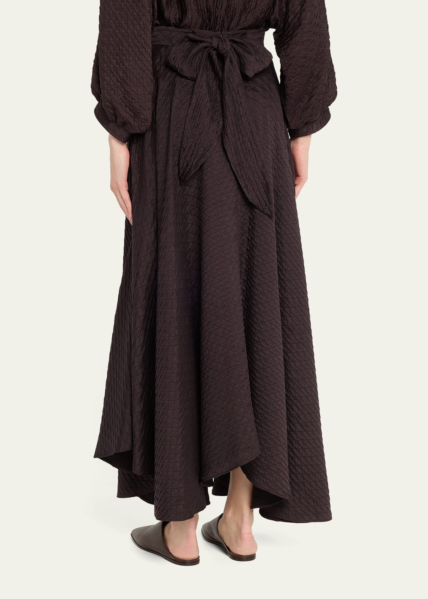 Elise Diamond-Quilted Cloquet Maxi Skirt - 3