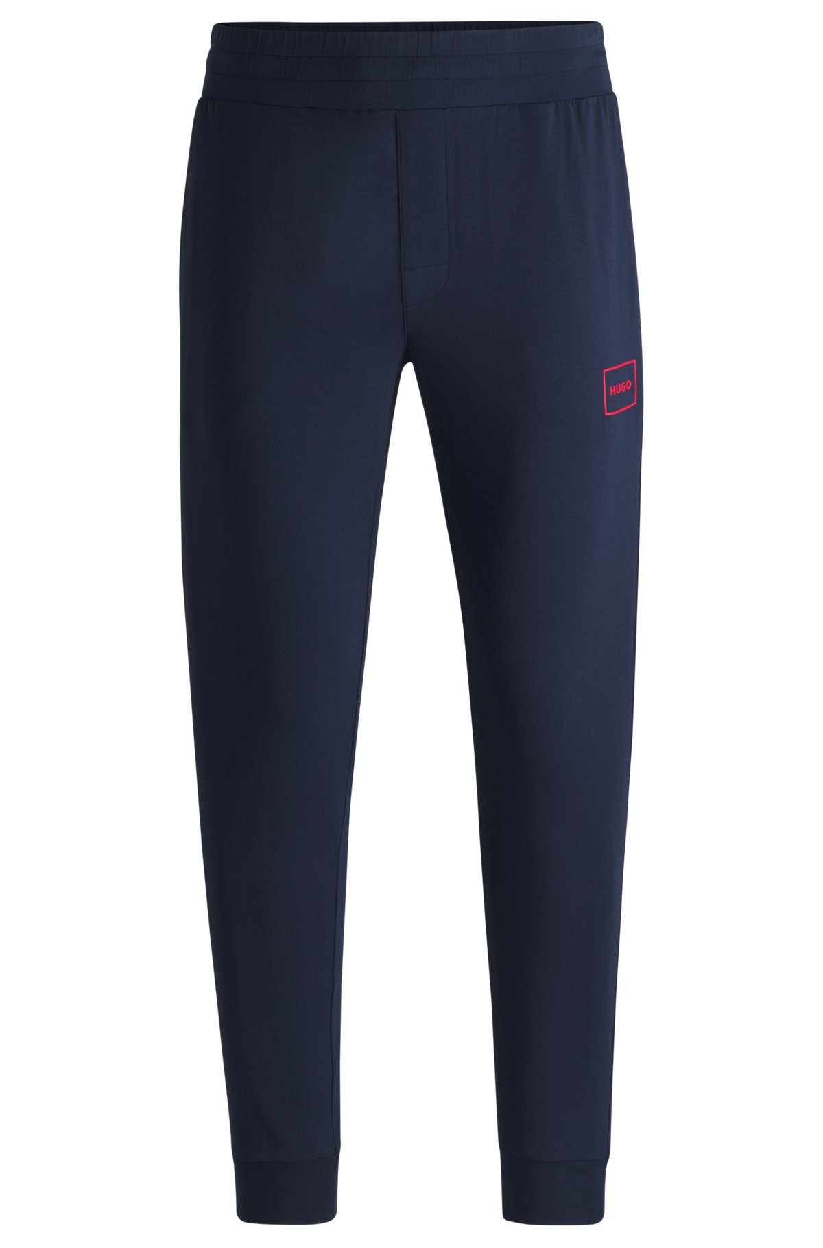 STRETCH-COTTON TRACKSUIT BOTTOMS WITH LOGO PRINT - 1