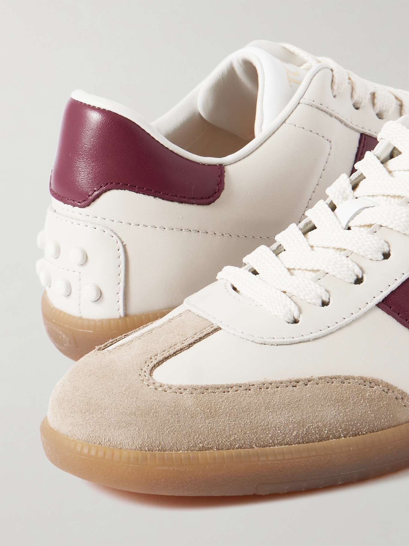 Cassetta suede-trimmed leather sneakers White - 4