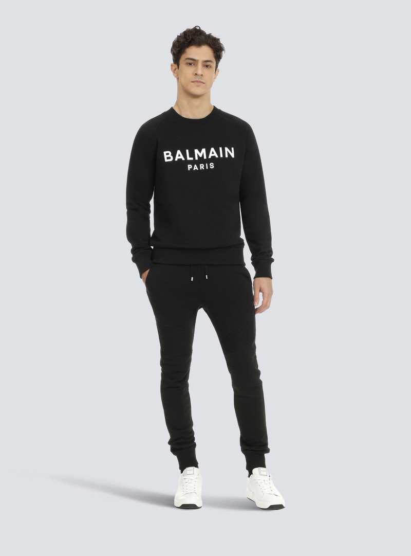 Sweatshirt in eco-responsible cotton with Balmain metallic logo print 3