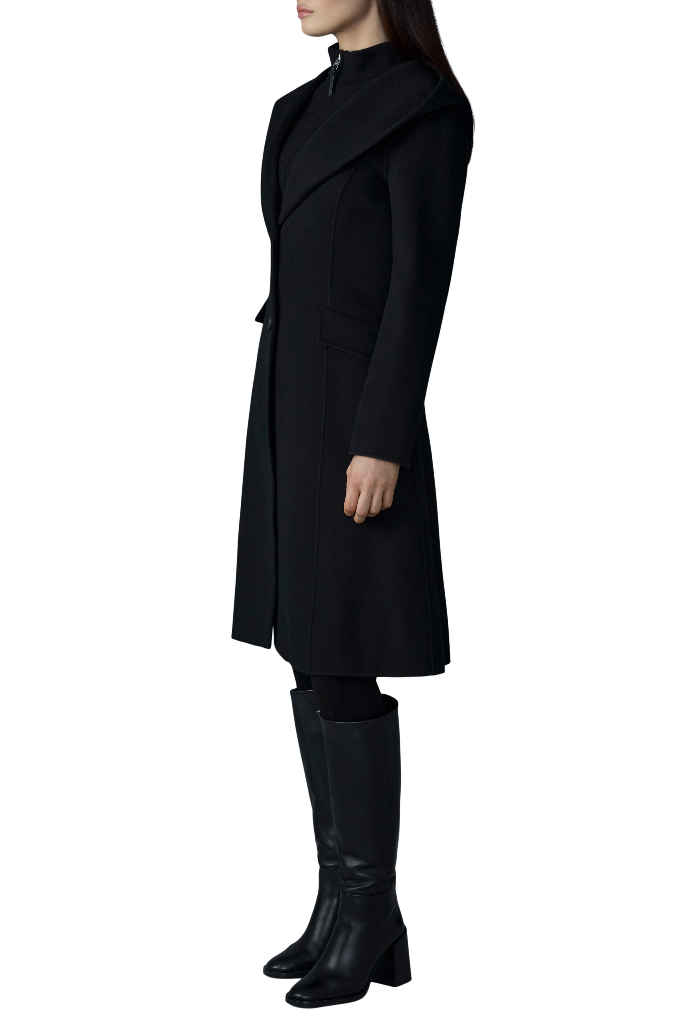 Mackage Hooded Coat with Removable Bib in Black at Nordstrom - 3