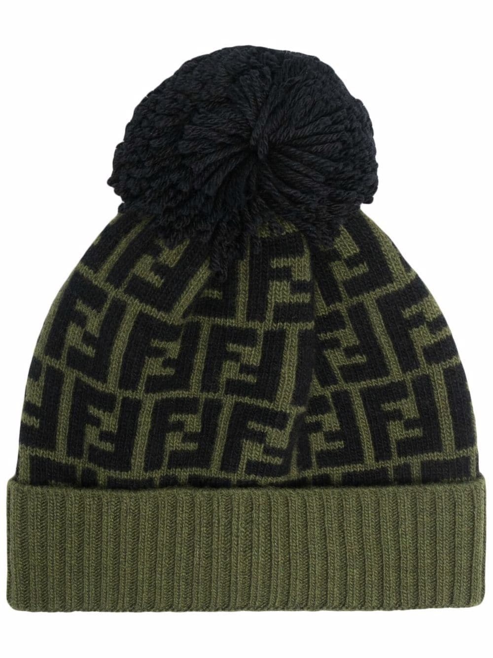 FF pattern pompom beanie - 1