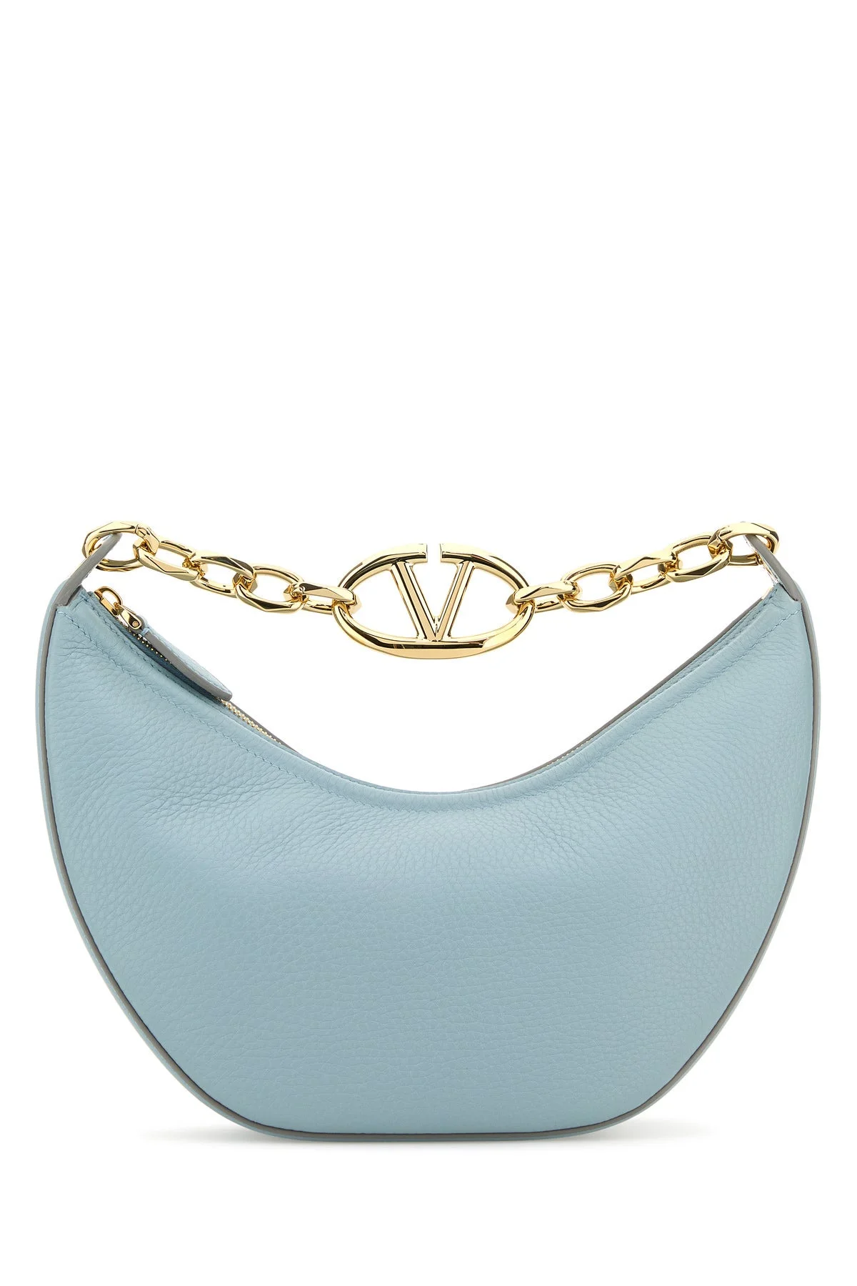 Light blue leather small Hobo VLogo Moon handbag - 1