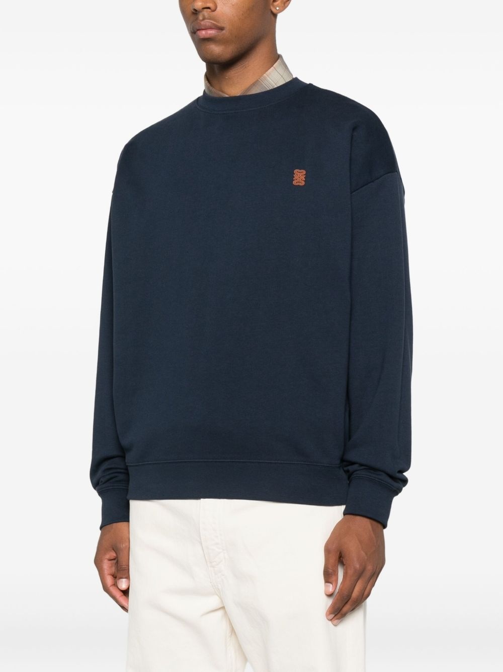 logo-appliqué crew-neck sweatshirt - 3