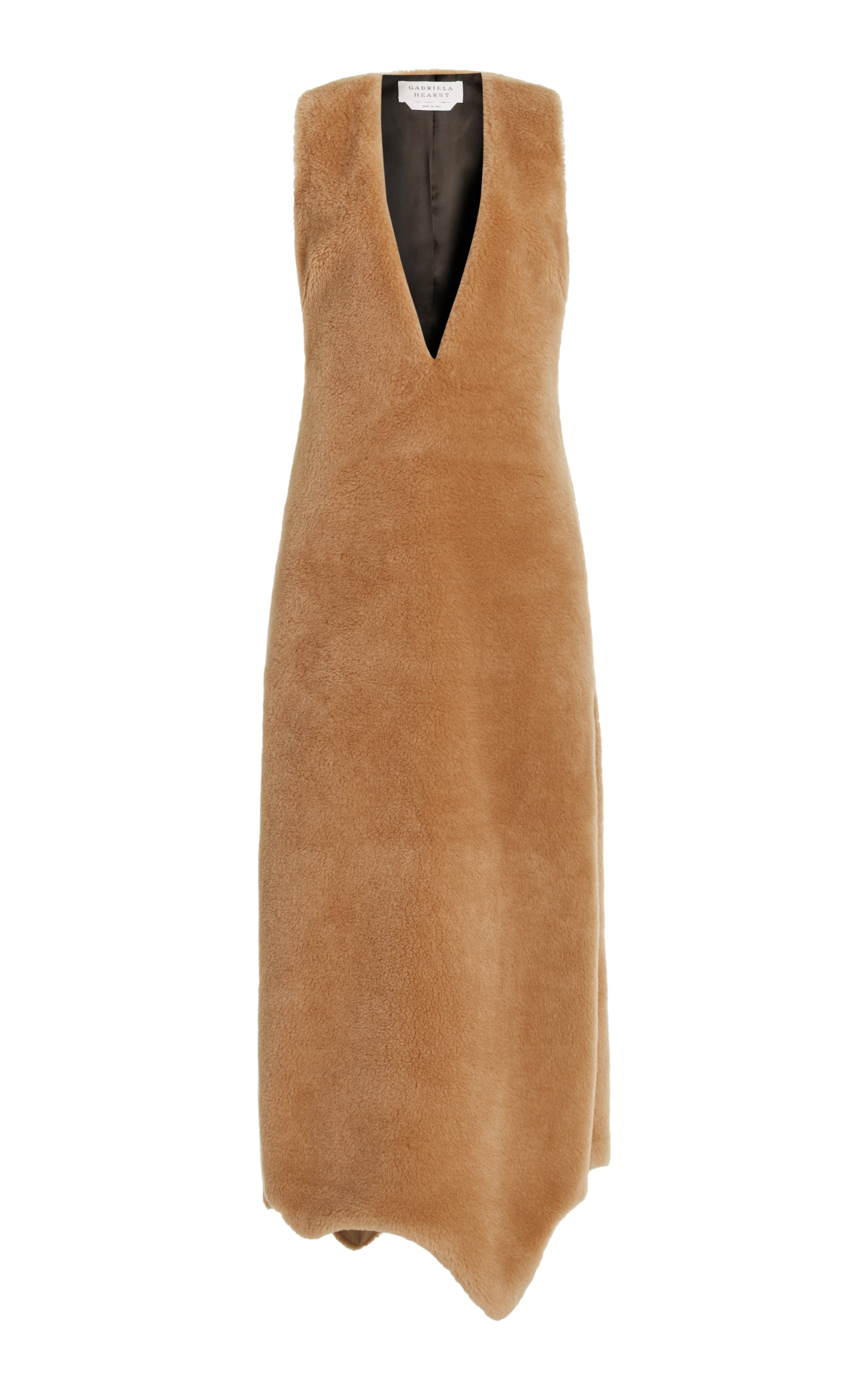 Ornstone Dress in Camel Virgin Wool Silk Cashmere Fur - 1