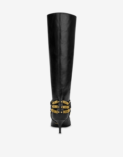 Moschino MINI LETTERING SHINY CALFSKIN BOOTS outlook