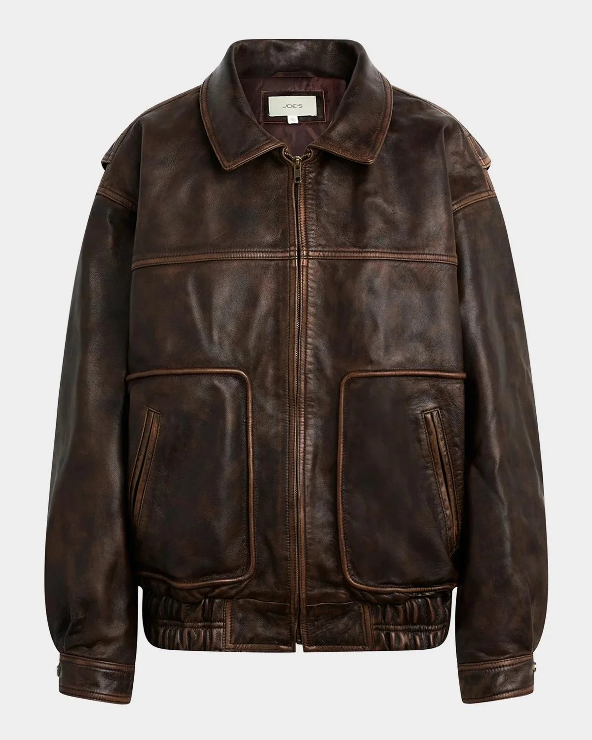 Luca Exposed-Seam Leather Jacket - 1