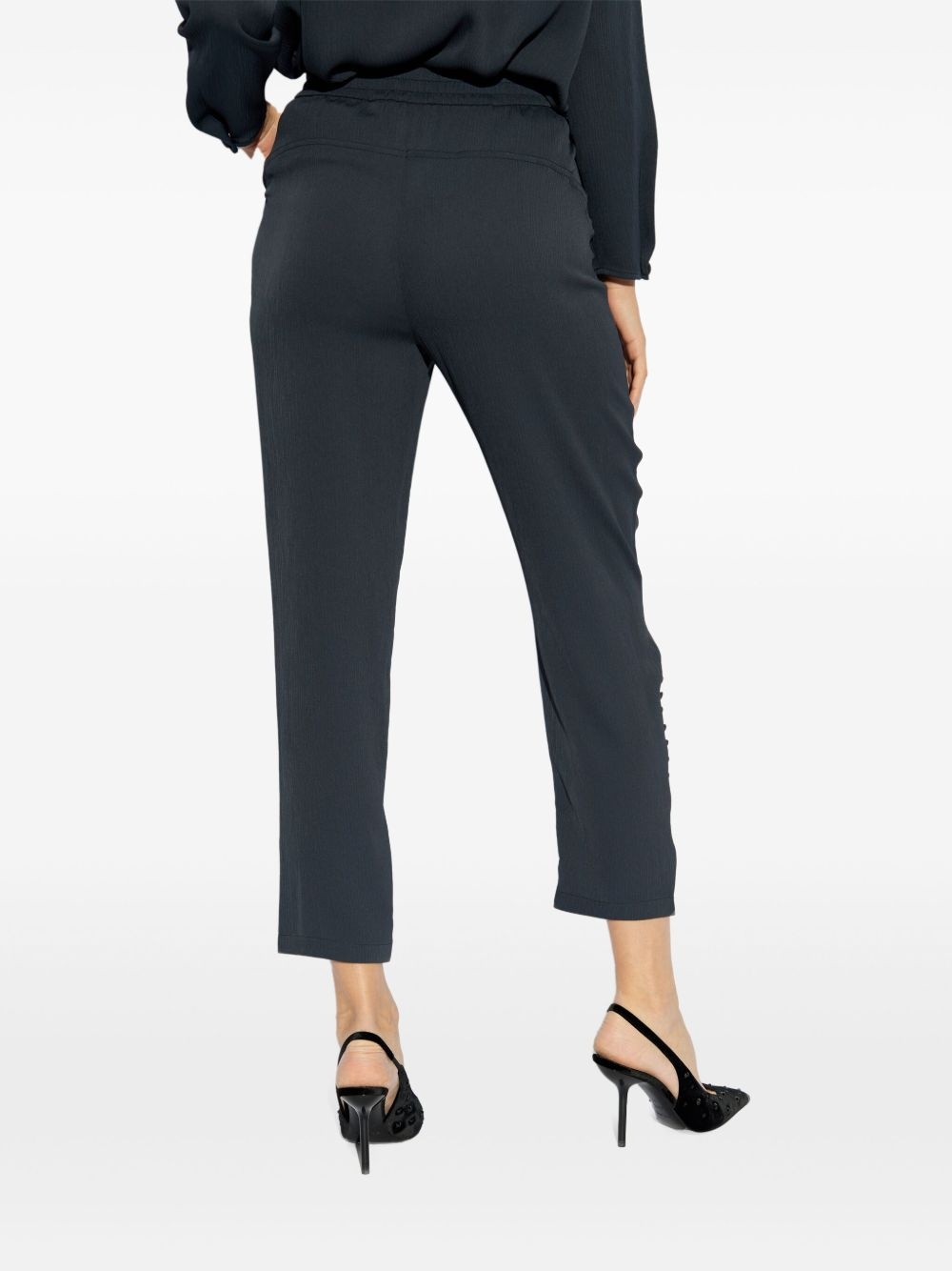 elasticated tapered trousers - 4