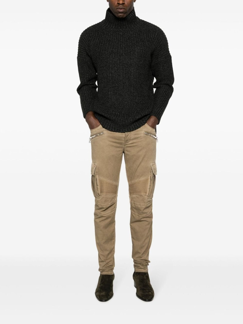 Balmain zip-detail skinny-leg trousers outlook