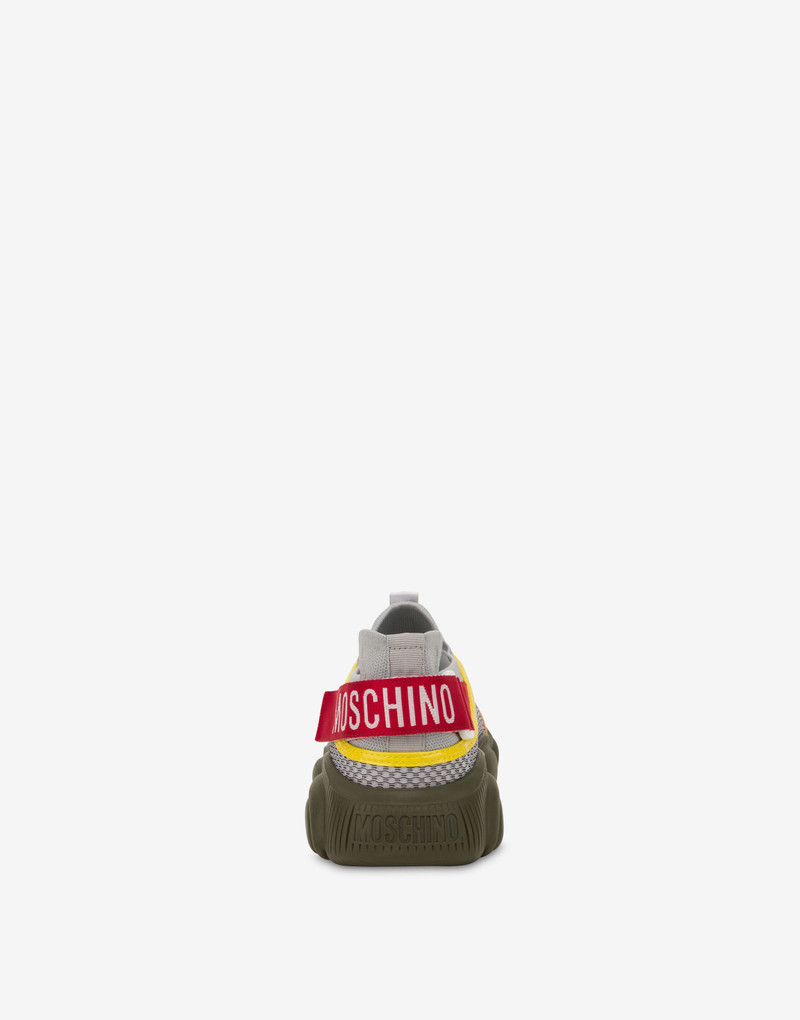 Moschino LOGO TAPE MESH AND JERSEY TEDDY SHOES outlook