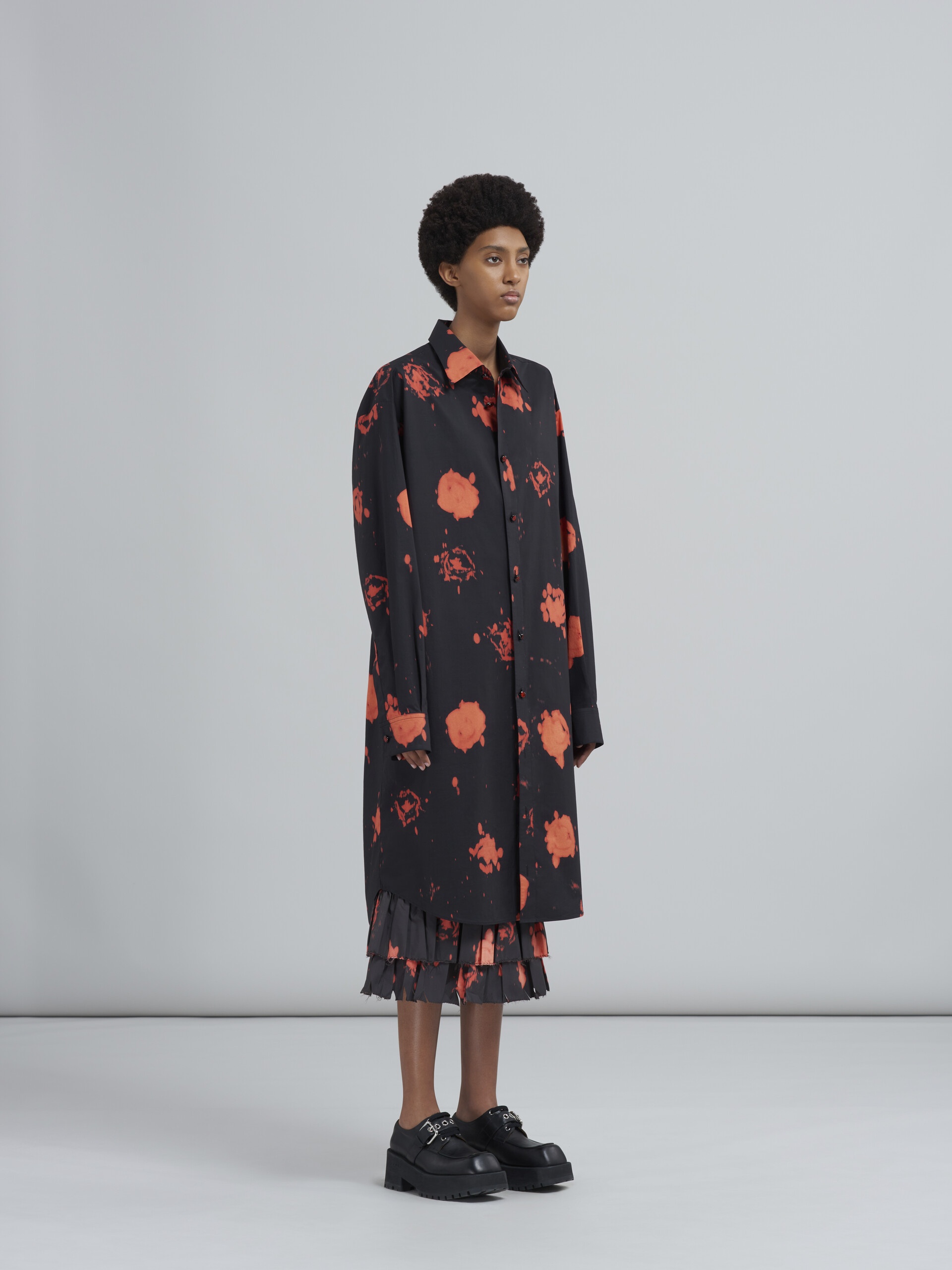 FADED ROSES PRINT TAFFETA SKIRT - 5