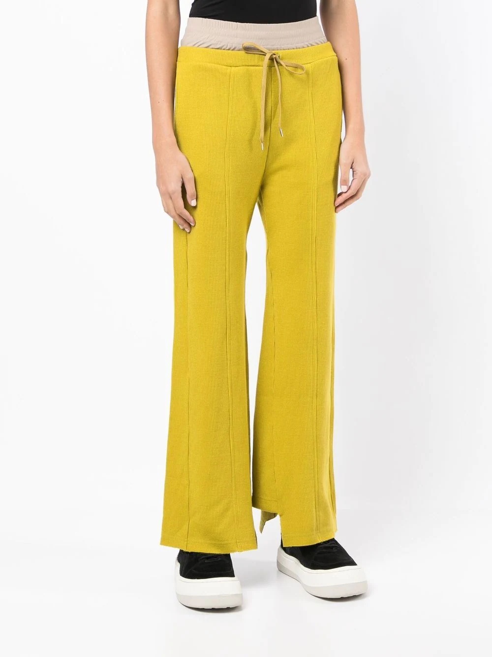 logo-patch flared trousers - 3