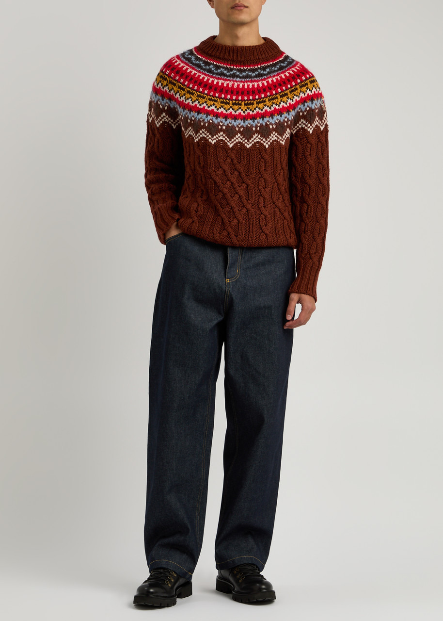 Moncler Grenoble Fair Isle Intarsia Cable-knit Wool Jumper - 4