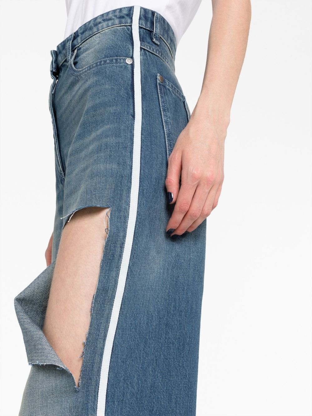 ripped wide-leg jeans - 3
