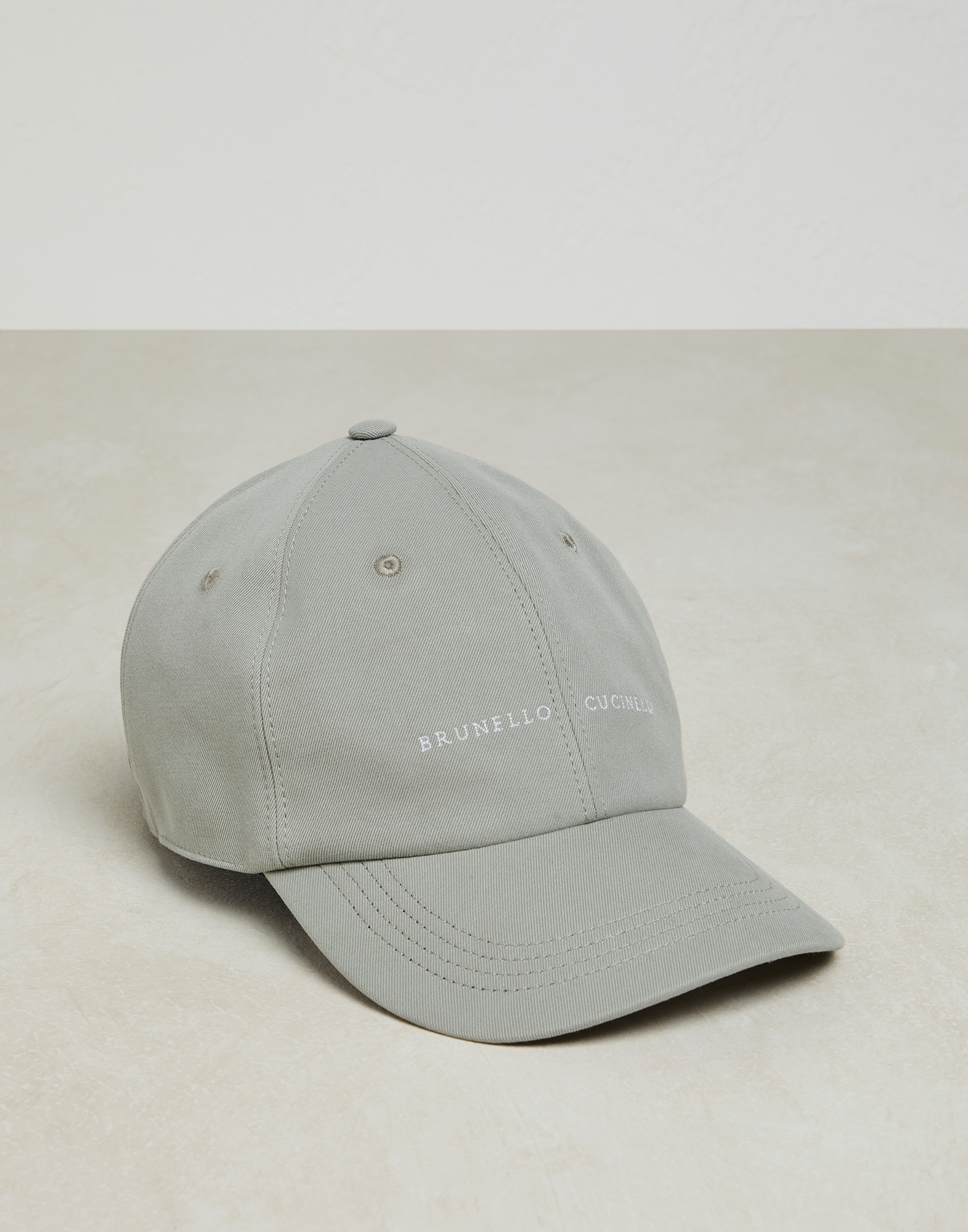 Baseball cap in twisted cotton gabardine with embroidery - 1