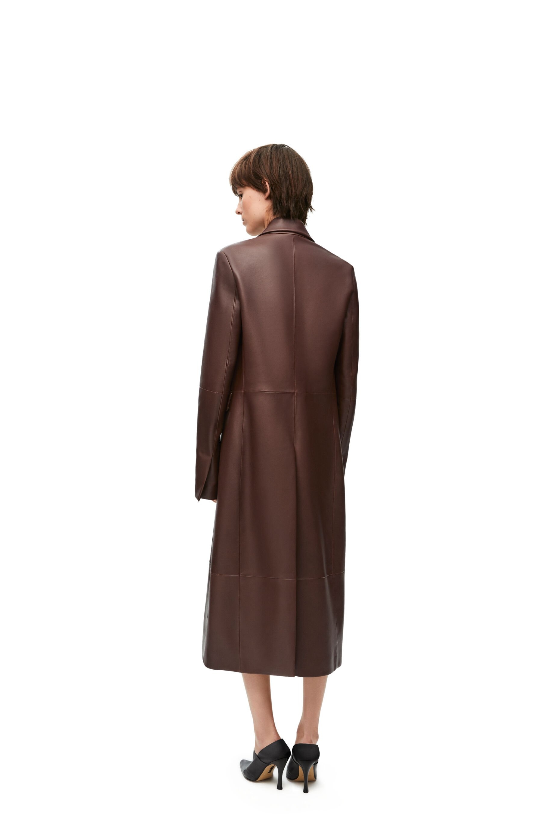 Double breasted coat in nappa lambskin - 3