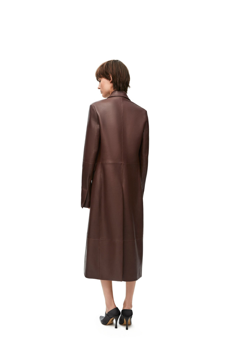 Double breasted coat in nappa lambskin 3