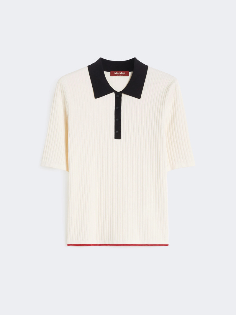 OSCURI Stretch viscose jumper - WHITE BLUE 1