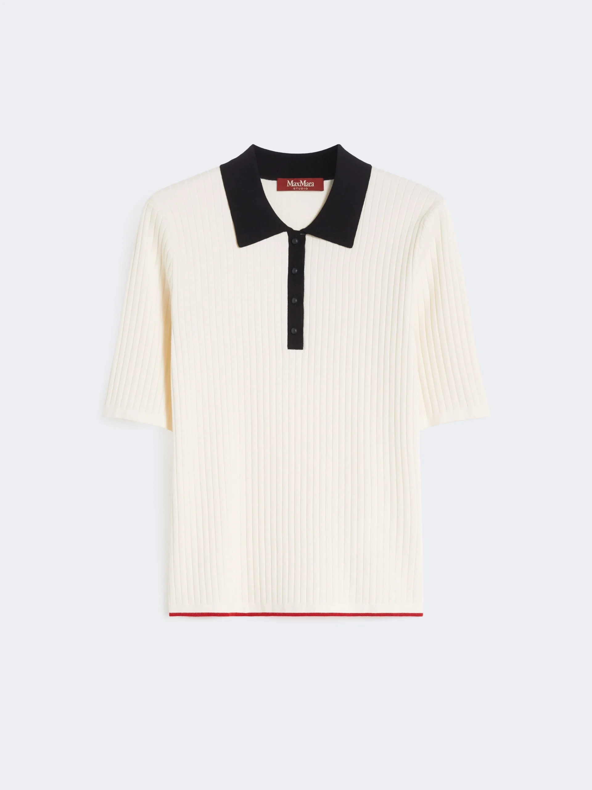 Stretch viscose jumper - WHITE BLUE - 1