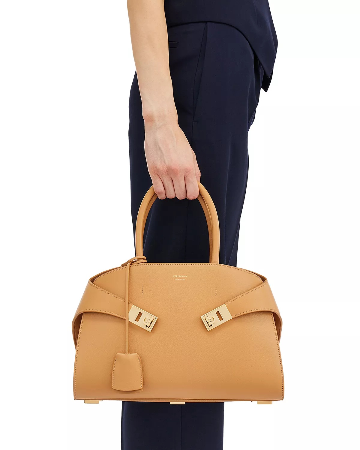 Hug Top Handle Leather Handbag - 2