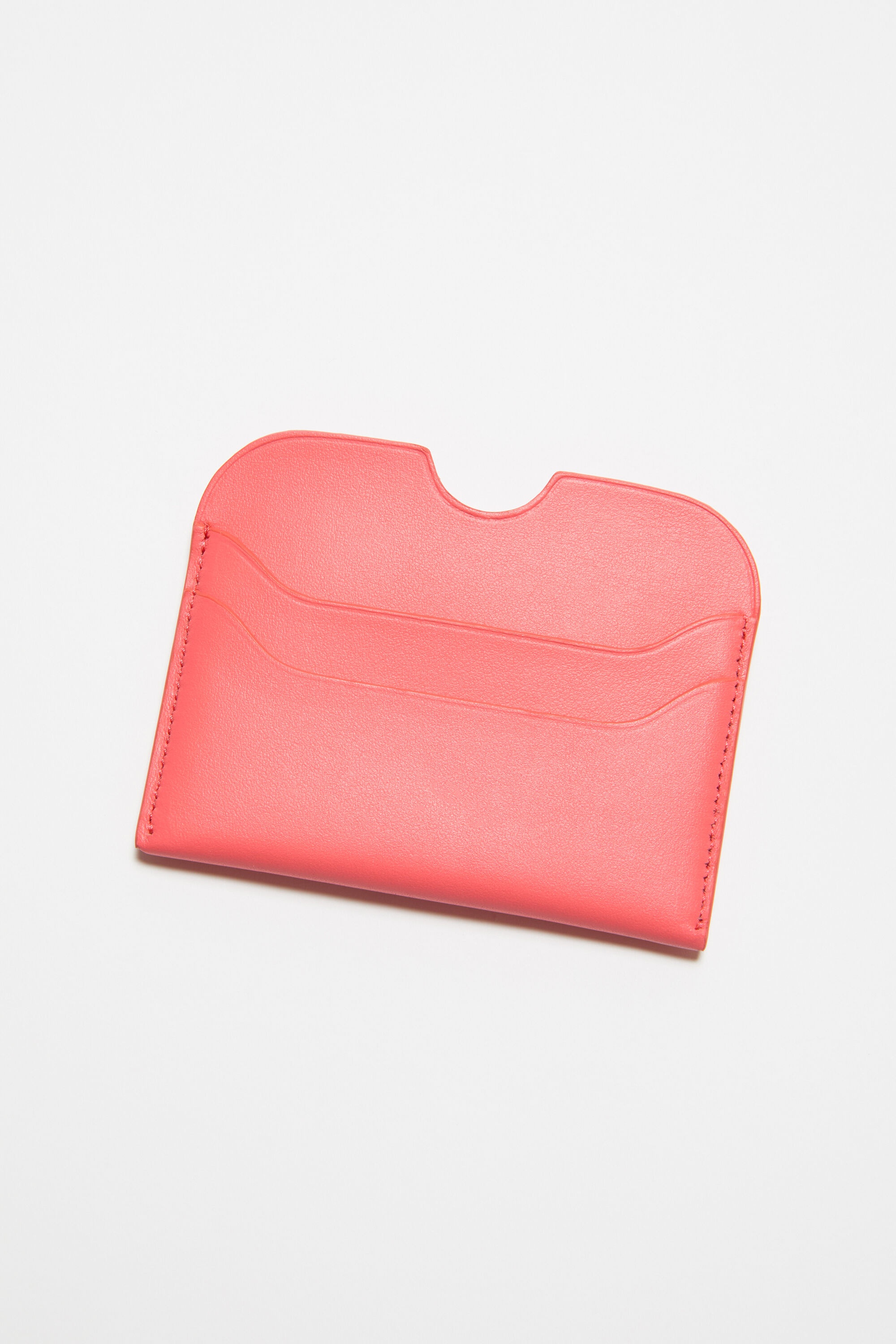 Leather card holder - Electric pink - 4