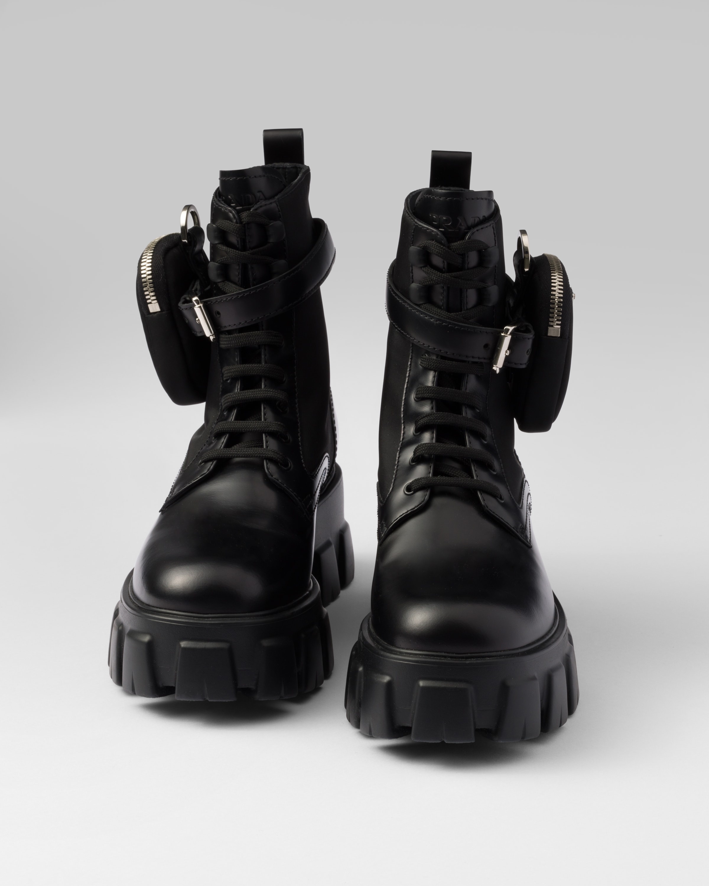 Monolith leather and Re-Nylon combat boots with pouch - 6