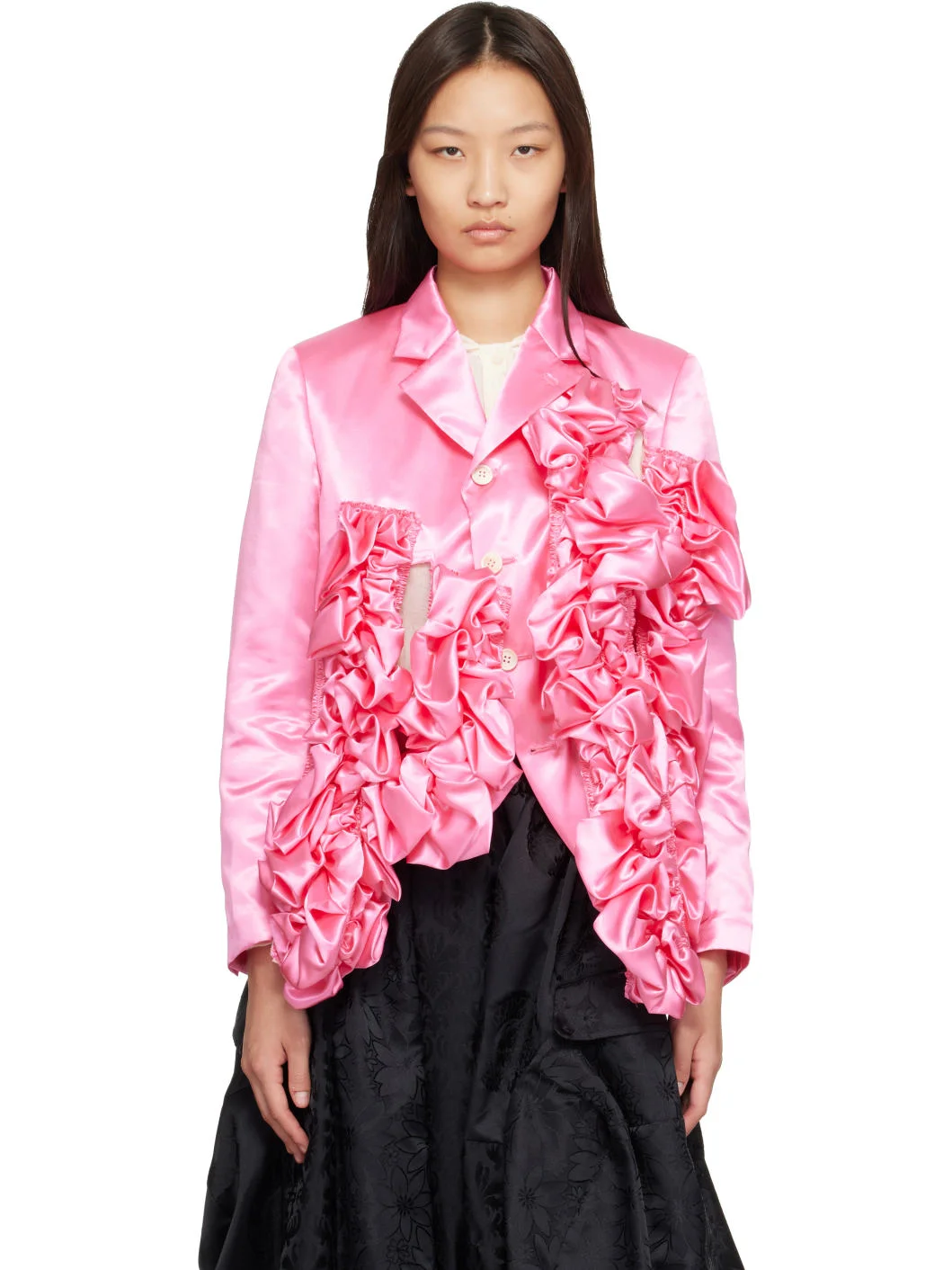 Pink Satin Blazer - 1