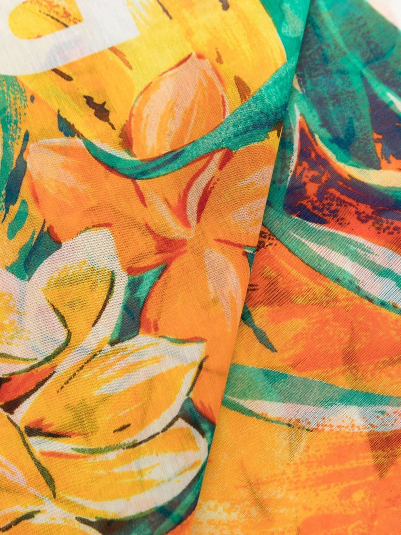 graphic-print logo scarf 4