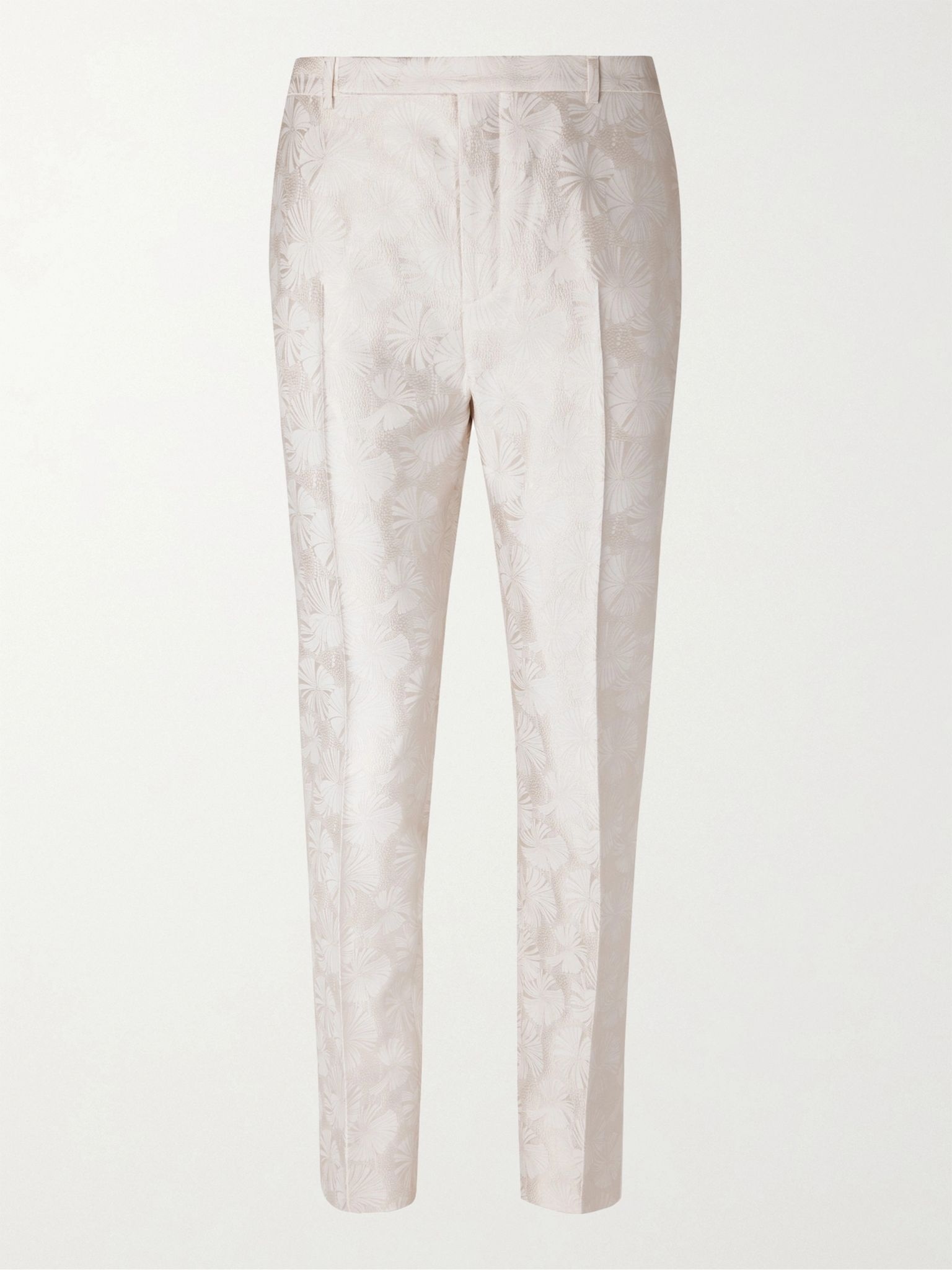 Slim-Fit Wool and Silk-Blend Jacquard Suit Trousers - 1