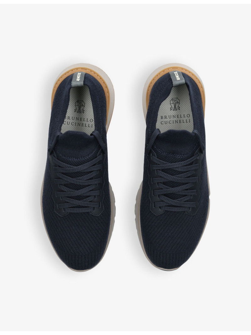 Brunello Cucinelli Ribbed wool-knit low-top trainers outlook