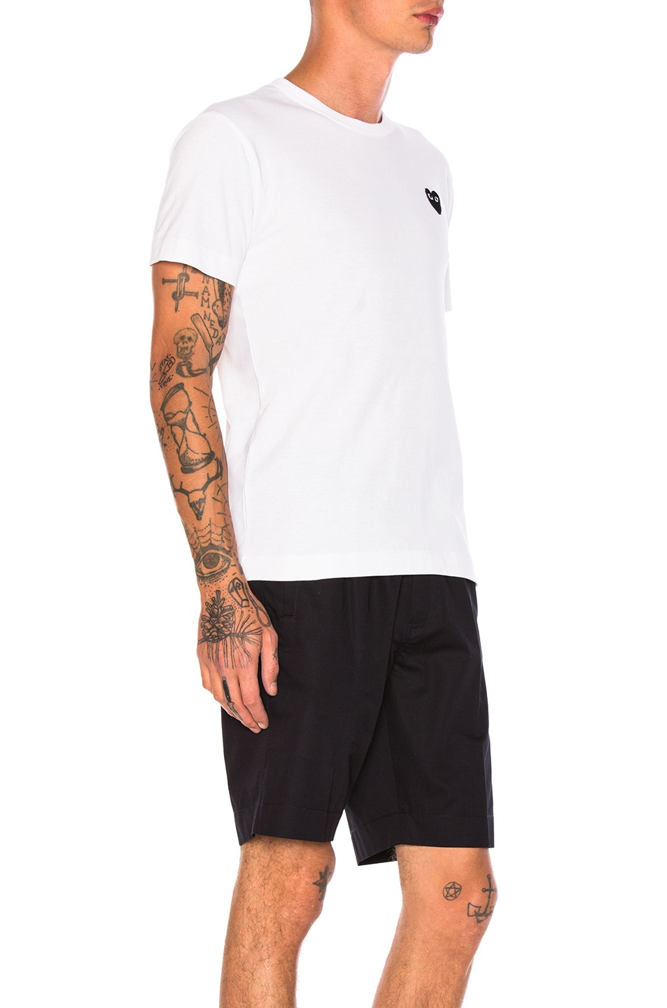 Cotton Tee with Black Emblem - 2