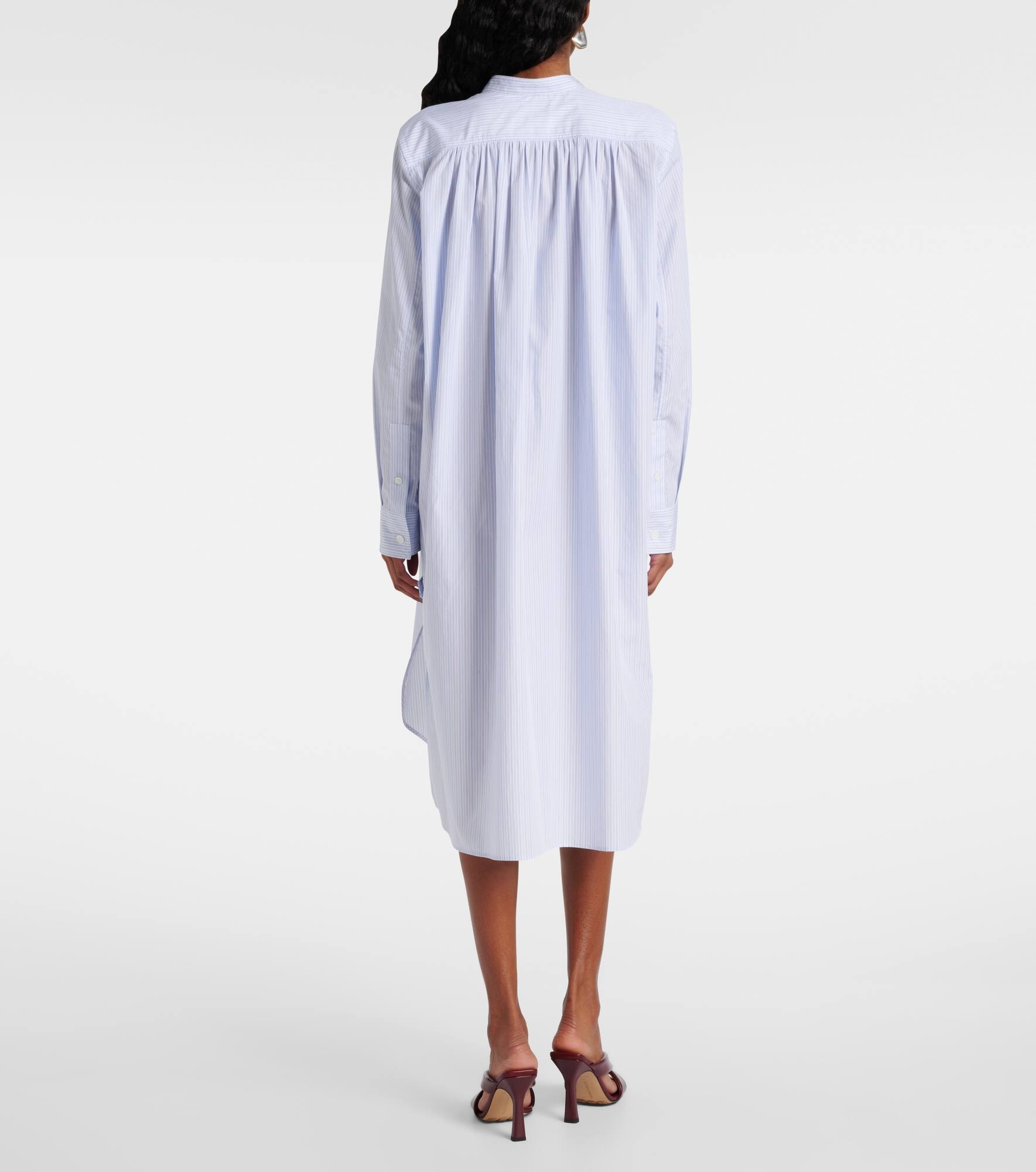 Striped cotton poplin shirt dress - 3