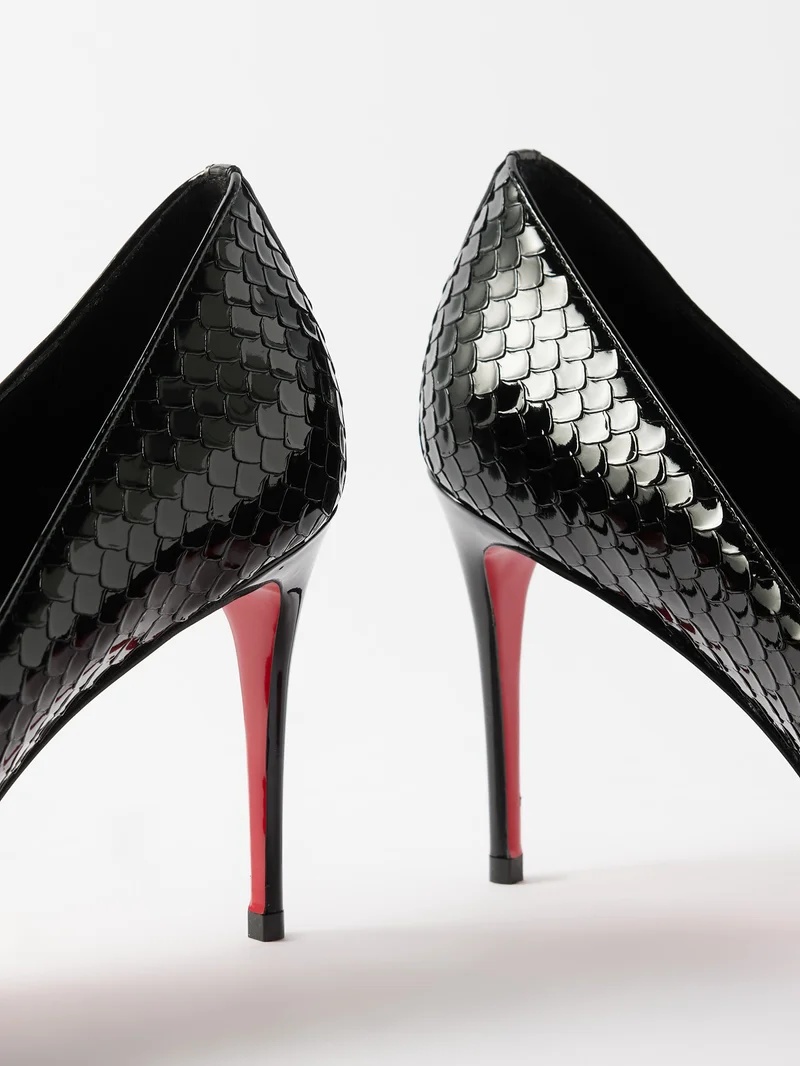 Christian Louboutin Kate 85 snake-effect patent-leather