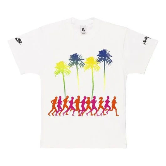 Nike x stussy Crossover Printing Beach Short Sleeve White CU9259-100 - 1