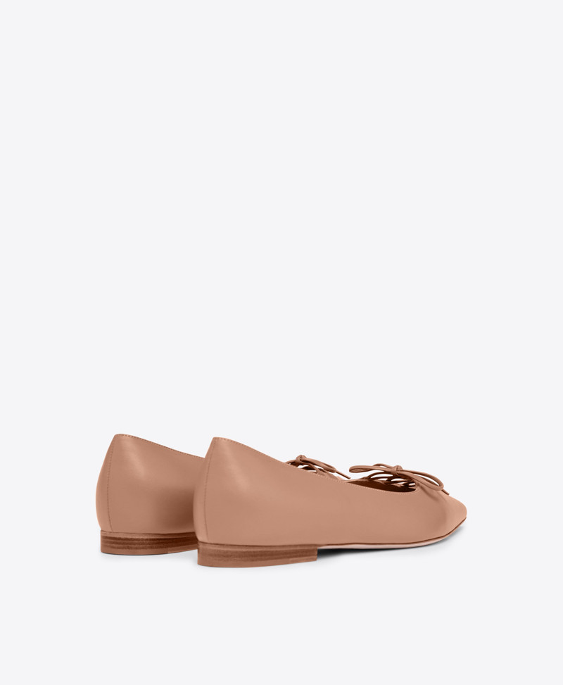 Hedy Blush Leather Flat Pumps 3