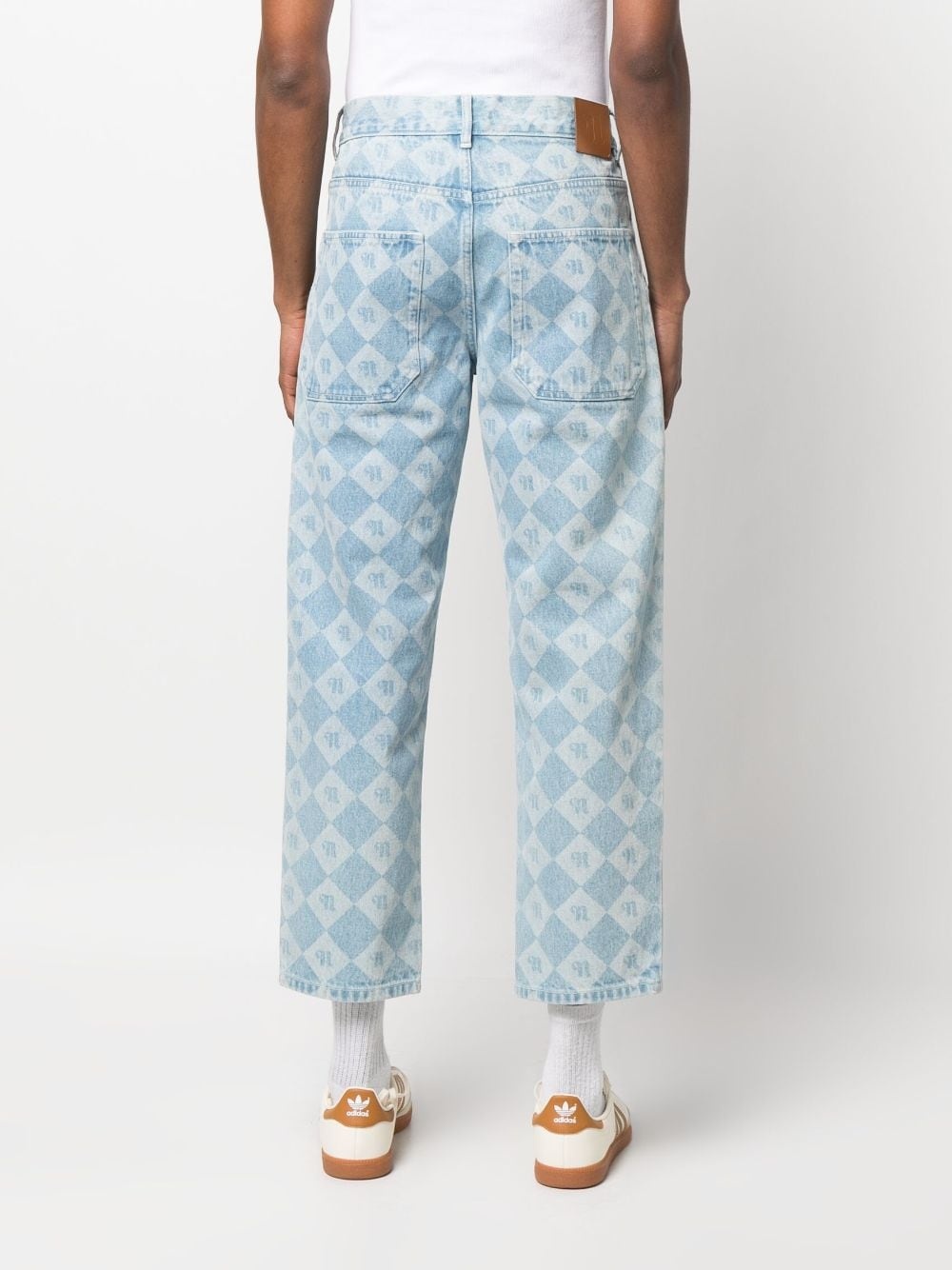 check logo-print cropped jeans - 4