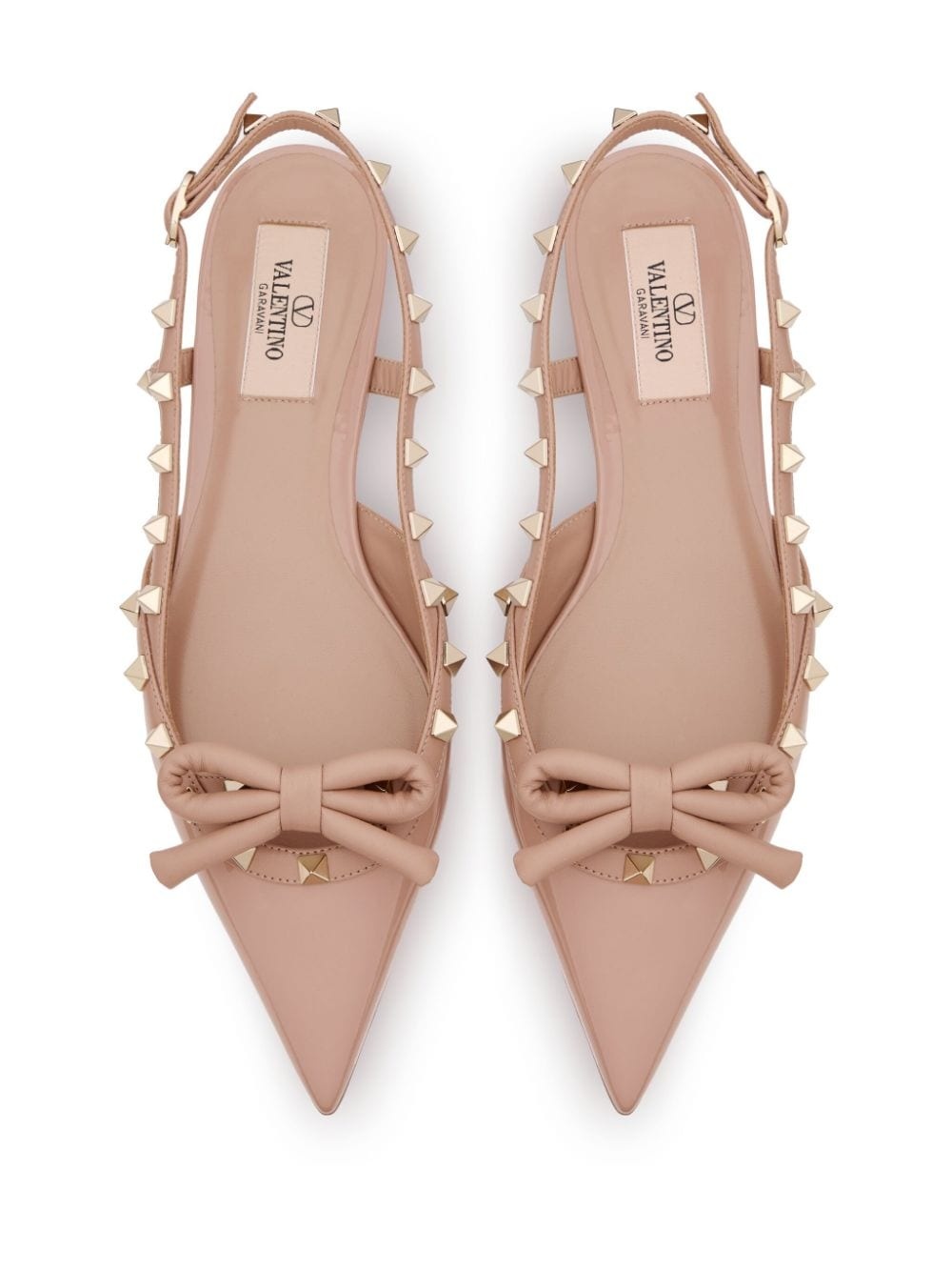 Rockstud Bow slingback ballerina shoes - 4
