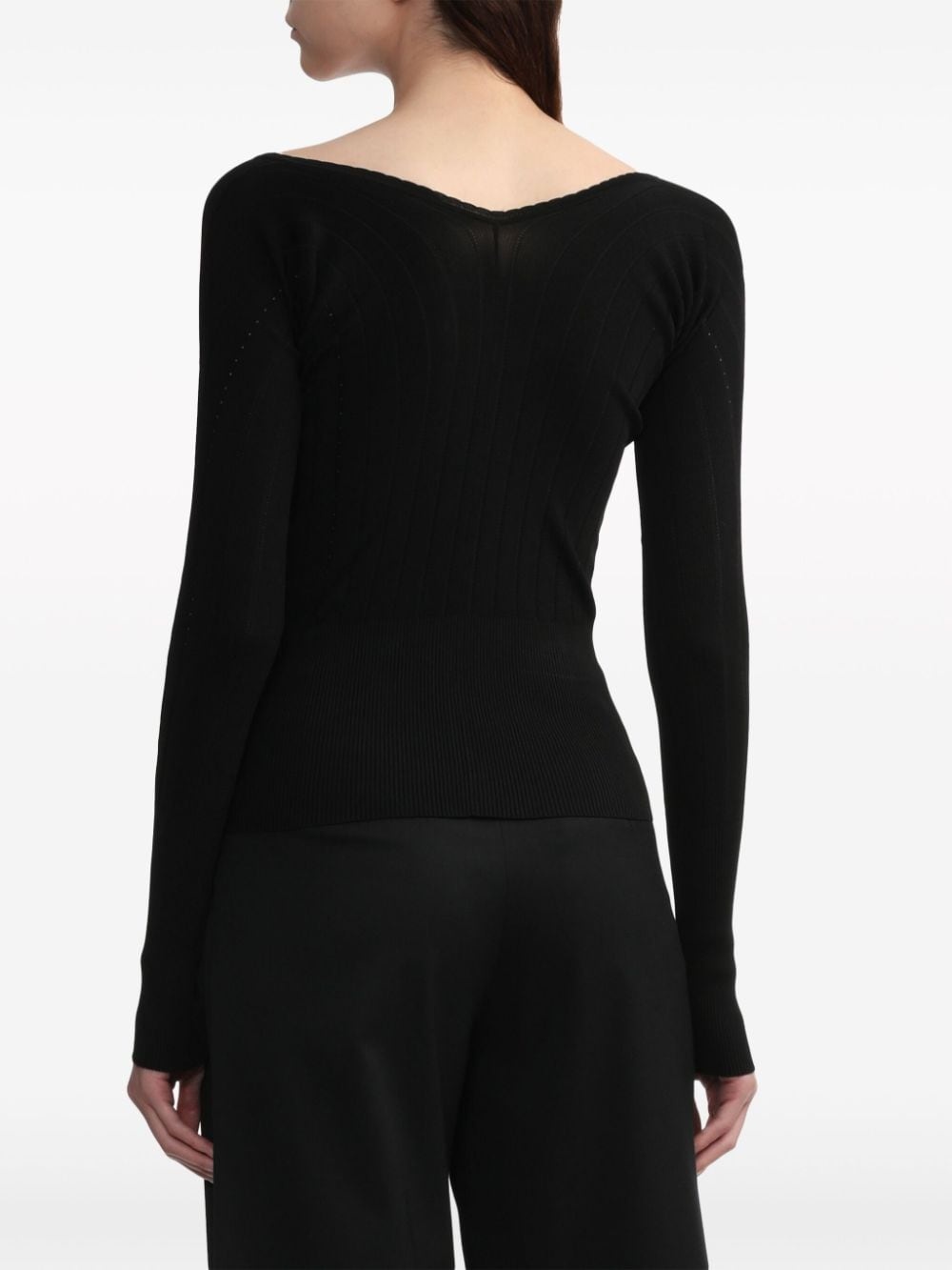 V-neck ribbed jumper - 4