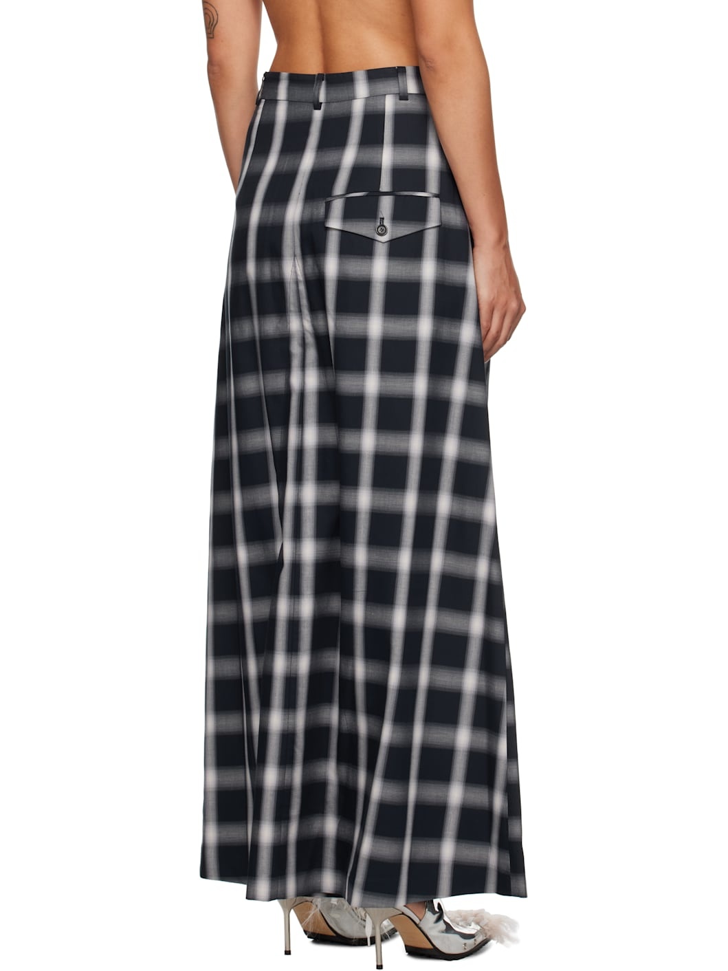 Navy Pleats Front Wide Skort - 3